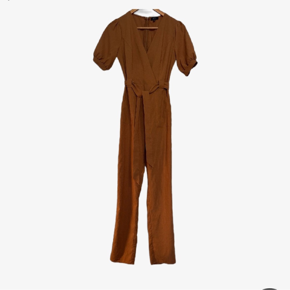 Privy Brown Corduroy Jumpsuit with Relaxed Fit